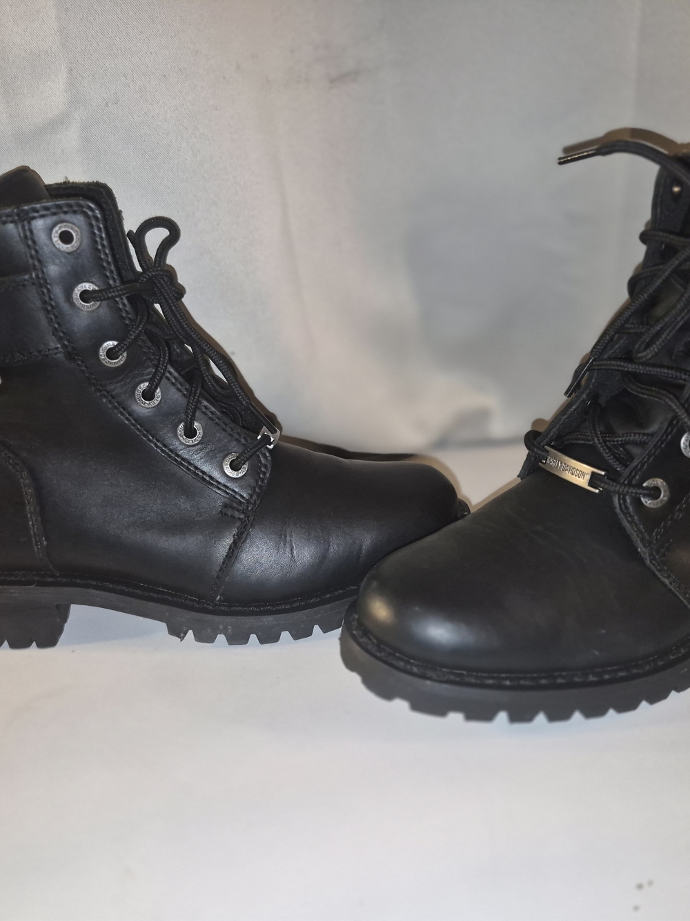 Harley-Davidson Black Leather Combat Moto Boots